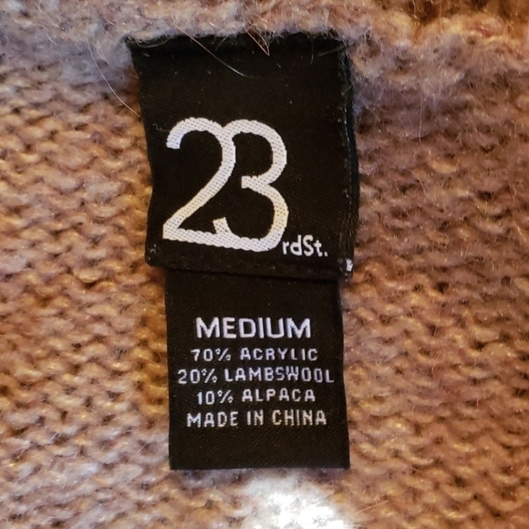 Lambswool/Alpaca Blend Turtle Neck Large Button Sweater Tan Sz M - Picture 4 of 8